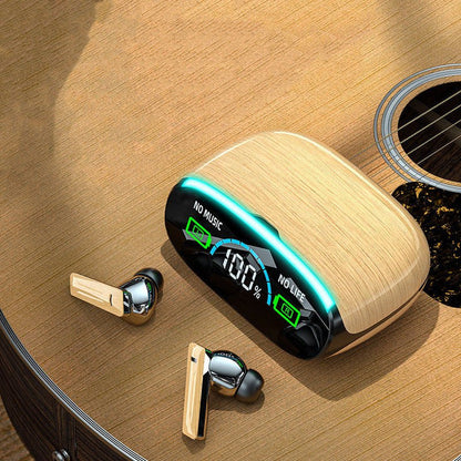 Wood Grain Wireless Bluetooth Earbuds